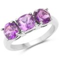 thumbnail image 1 of Genuine Cushion Amethyst Ring in Sterling Silver - Size 8.00, 1 of 3