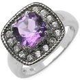 thumbnail image 1 of Genuine Cushion Amethyst and Tanzanite Ring in Sterling Silver - Size 6.00, 1 of 1