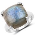 thumbnail image 1 of Genuine Cushion Labradorite Ring in Sterling Silver - Size 7.00, 1 of 3