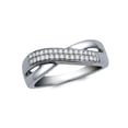 thumbnail image 1 of Genuine Diamond Band Ring Sterling Silver Infinity, 1 of 1