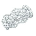 thumbnail image 1 of Rosec Jewels Real Diamond Flower Wedding Band for Women - Nature Inspired Wedding Ring - HI-SI Quality - with Jewelry Box, 925 Sterling Silver, US 11.00, 1 of 9