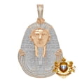 thumbnail image 1 of Genuine Diamonds Egyptian King Tut Pharaoh Charm 10K  Rose Gold Over Pendent Big 2.75', 1 of 7
