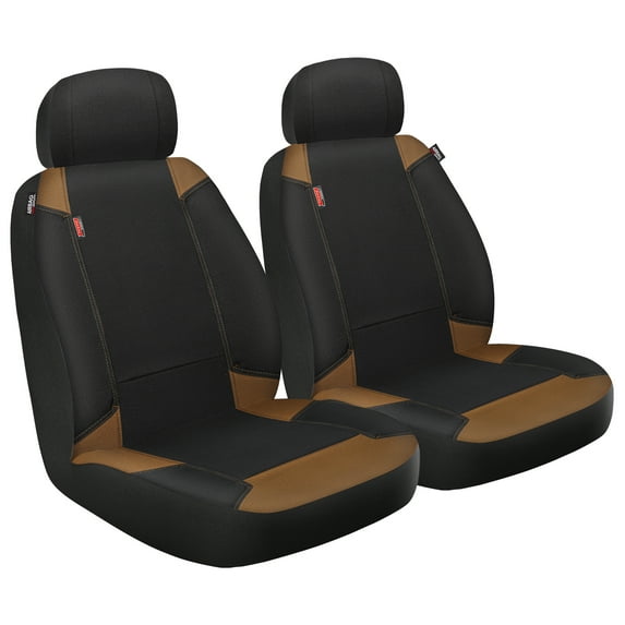 Genuine Dickies 2-Piece Black-Brown Carpenter Truck Seat Covers