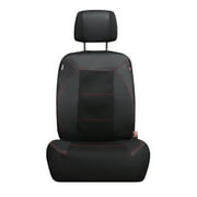 Genuine Dickies Durasport Vegan Leather Universal Truck Seat Covers, Black & Red, 2-Piece Set