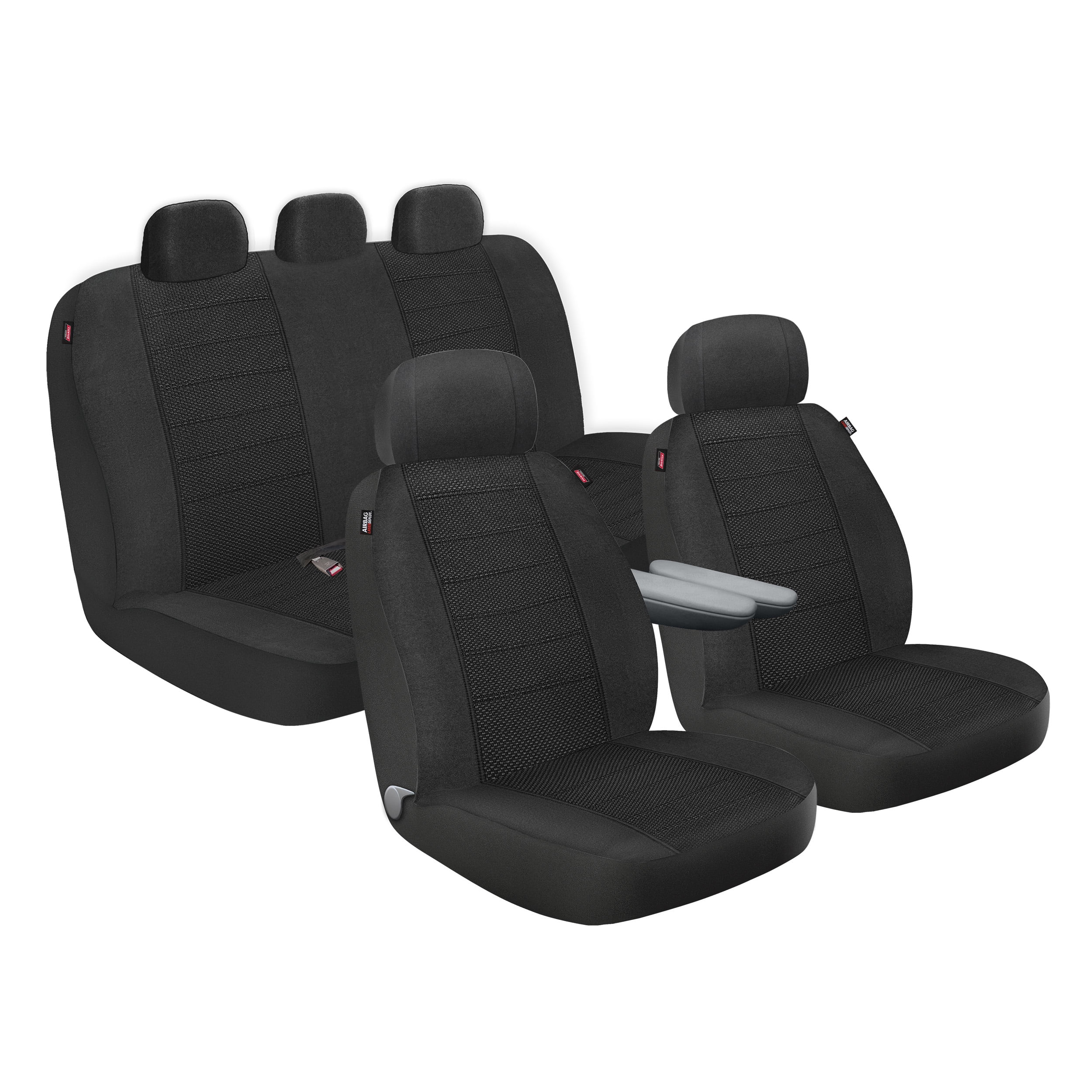 Genuine Dickies 3 Piece Arlington Cloth Truck Seat Covers Black, 806442NWDI