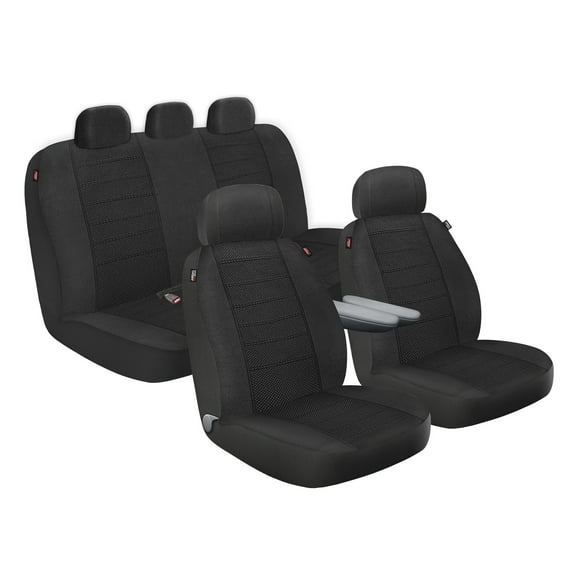 Genuine Dickies 3 Piece Arlington Cloth Truck Seat Covers Black, 806442