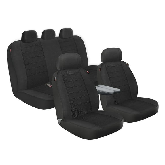 Genuine Dickies 3 Piece Arlington Cloth Truck Seat Covers Black, 806442