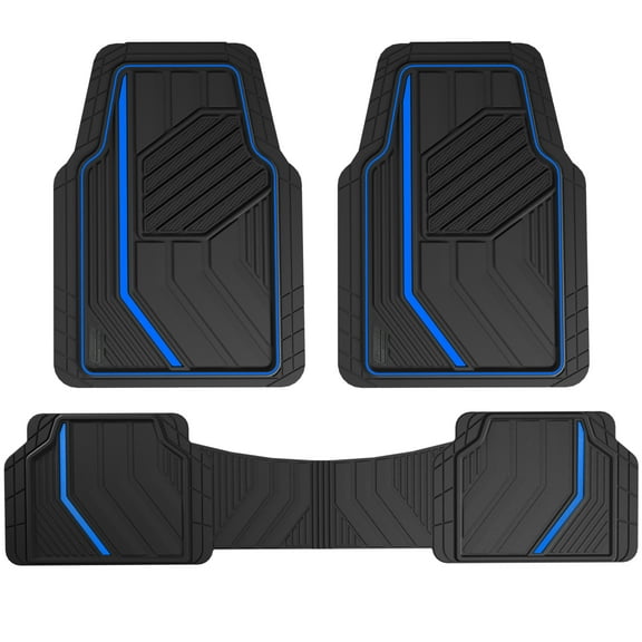 Genuine Dickies 3-Piece Black-Blue DuraSport Floor Mats