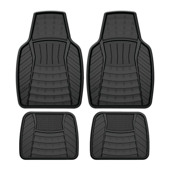 Genuine Dickies 4 Piece Heavy Duty All Weather Floor Mats Black, 80333WDI