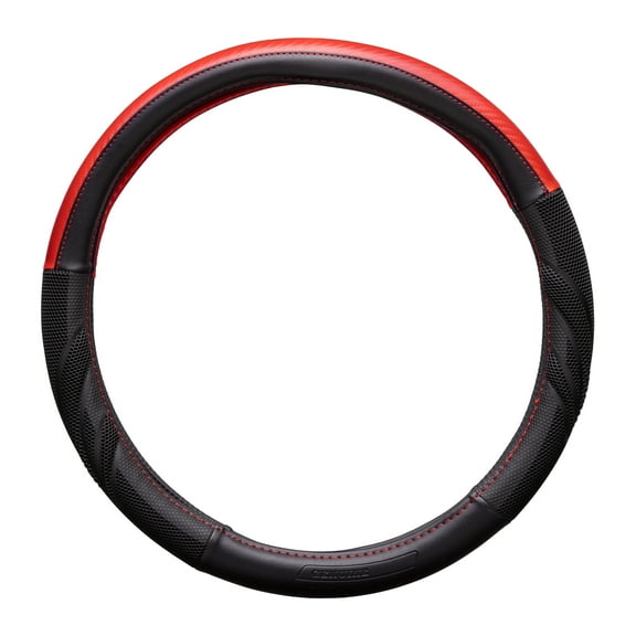 Genuine Dickies Black-Red Carbon Fiber Dura Grip Steering Wheel Cover, 34099PWDI, 0.88 lbs