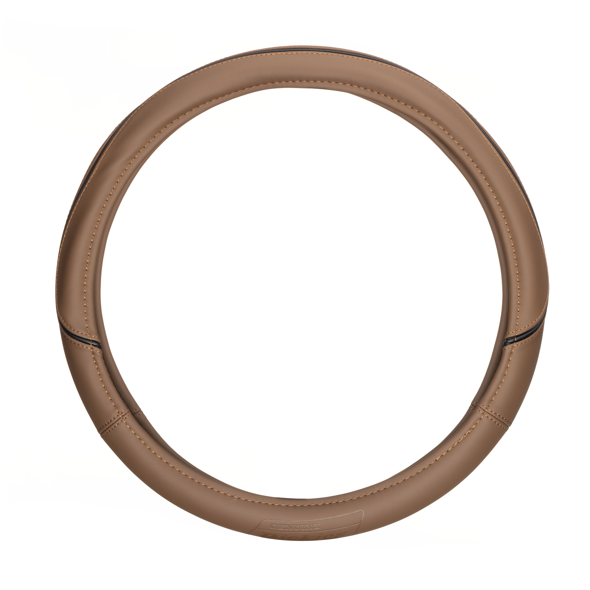 Genuine Dickies Brown Heavy-Duty Bonded Leather Truck Steering Wheel Cover, 34425PWDI