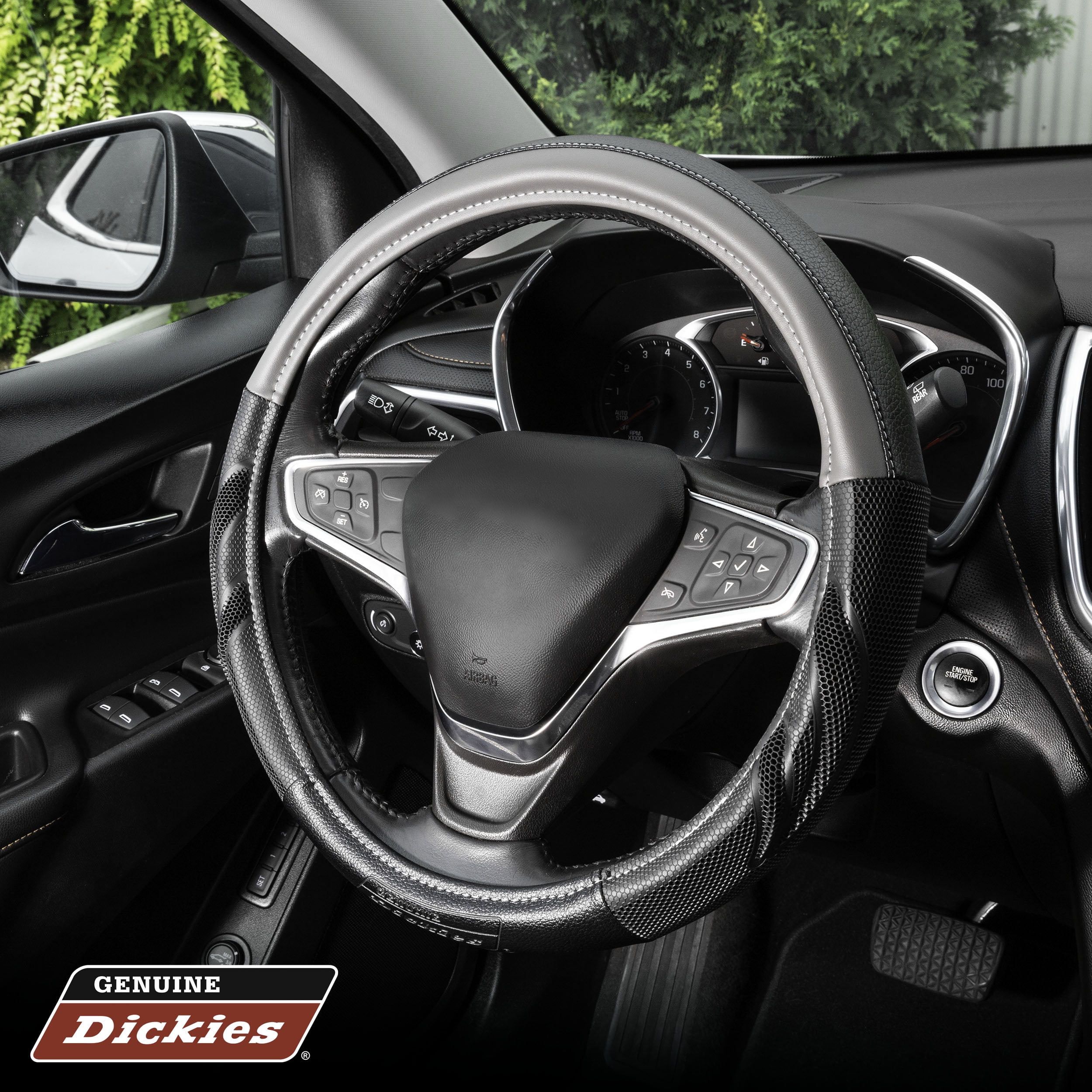 Genuine Dickies Dura Grip Universal Fit Car Steering Wheel Cover, Black