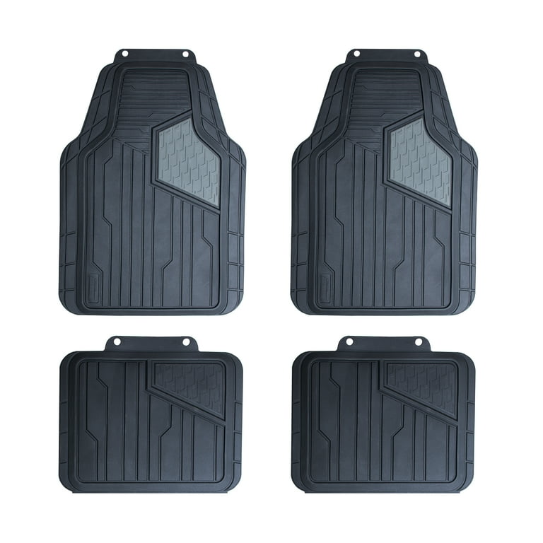 Genuine Dickies Four Piece Two Tone Rubber Floor Mats Black and