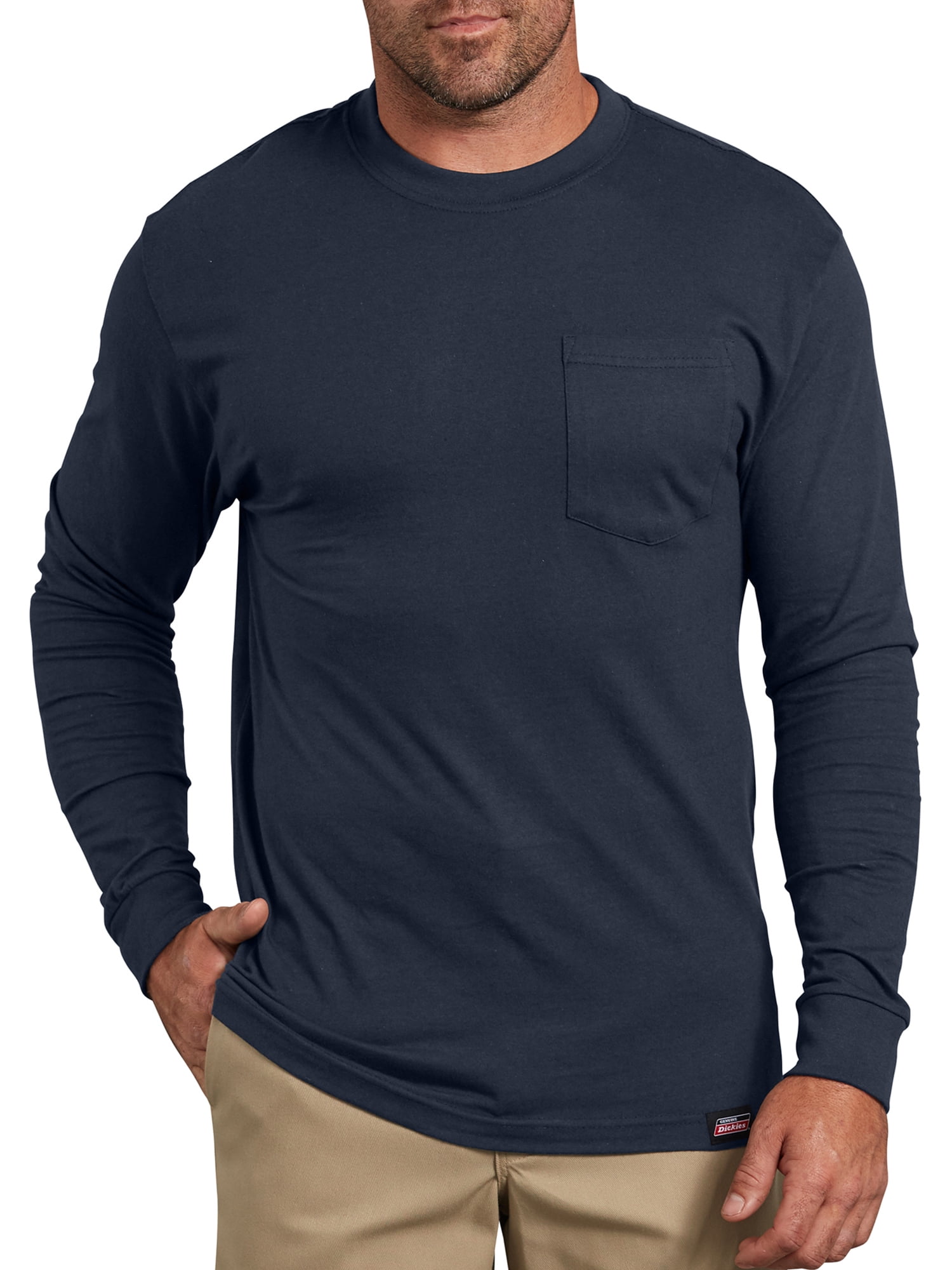 Genuine Dickies Long Sleeve Pullover Crew Neck Relaxed Fit T-Shirt (Men ...