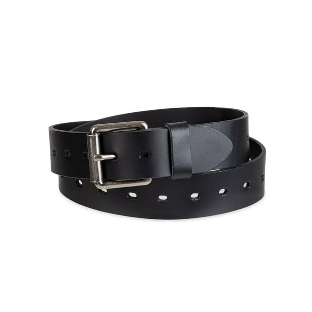 Genuine Dickies Men's Black Perforated Leather Belt With Big & Tall ...