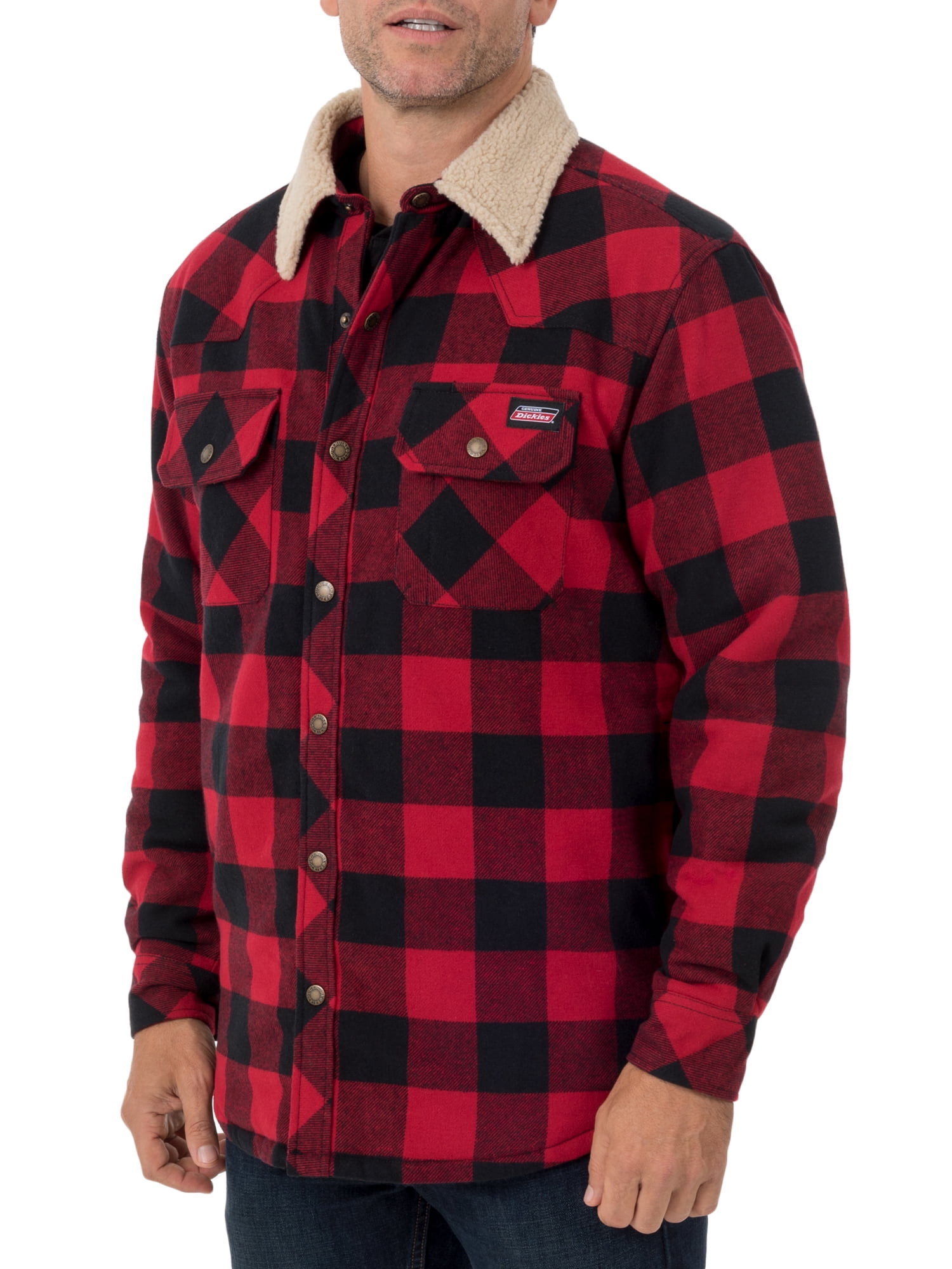 Men\'s Dickies Genuine with Jacket Twill Collar Sherpa Shirt Buffalo