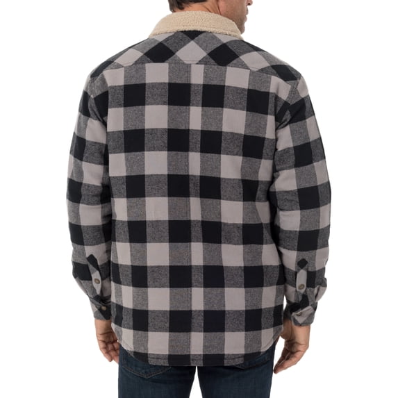 Genuine Dickies Men's Buffalo Twill Shirt Jacket with Sherpa Collar