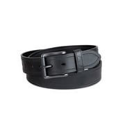 Genuine Dickies Men's Casual Black Leather Work Belt with Roller Buckle (Regular and Big & Tall Sizes)