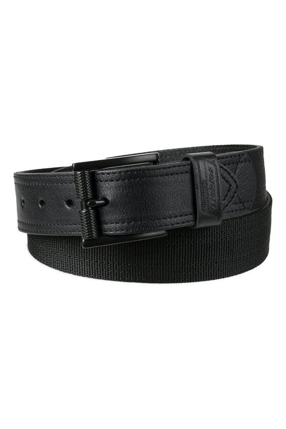 Men's Casual Black Nylon Work Belt with Roller Buckle (Regular and Big & Tall Sizes)