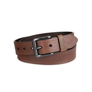 Genuine Dickies Men's Casual Brown Leather Work Belt with Roller Buckle (Regular and Big & Tall Sizes)