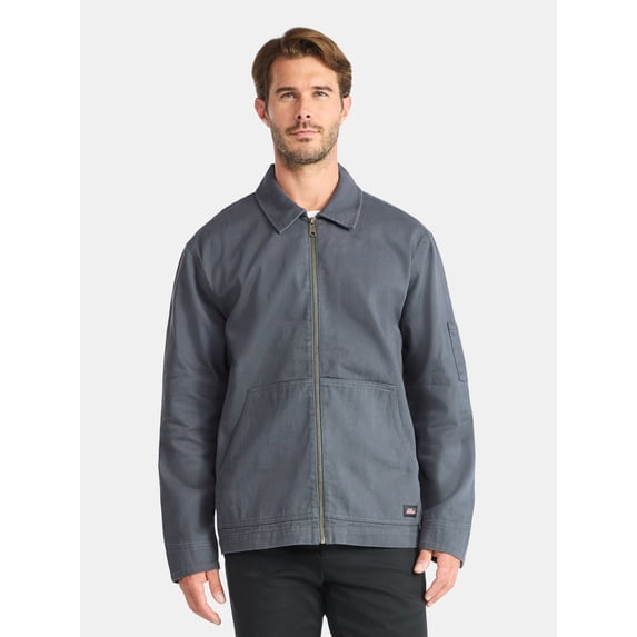 Genuine Dickies Men’s Cotton Twill Zip Jacket, Lightweight, Sizes S-3XL