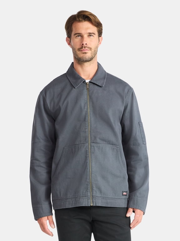 Men’s Cotton Twill Zip Jacket, Lightweight, Sizes S-3XL
