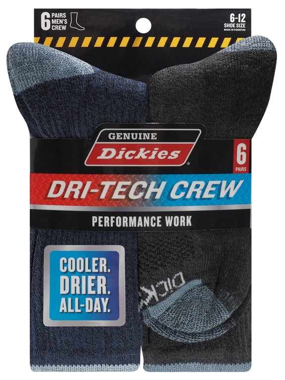 Men's Dri-Tech Moisture Control Crew Socks, 6-Pack