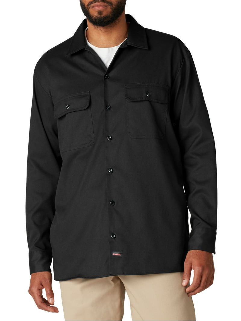 dress shirt dickie Men's FLEX Relaxed Fit Short Sleeve Work Shirt