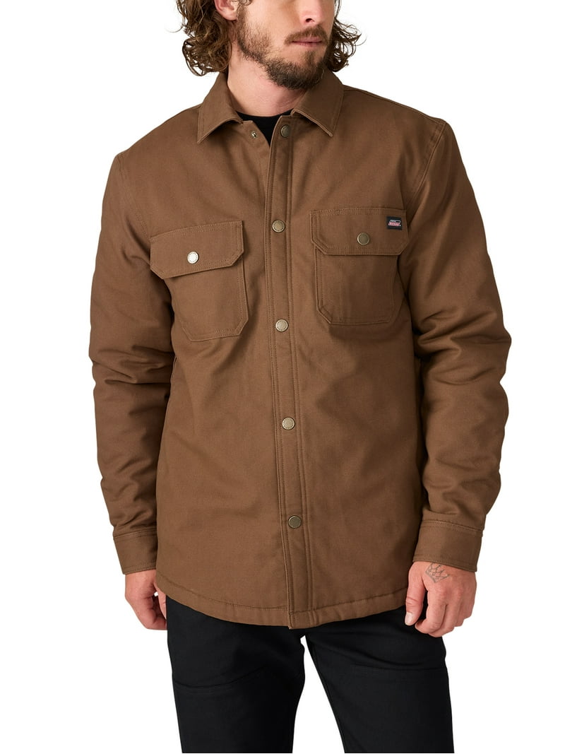 Genuine Dickies Men's Flannel Lined Canvas Shirt Jacket