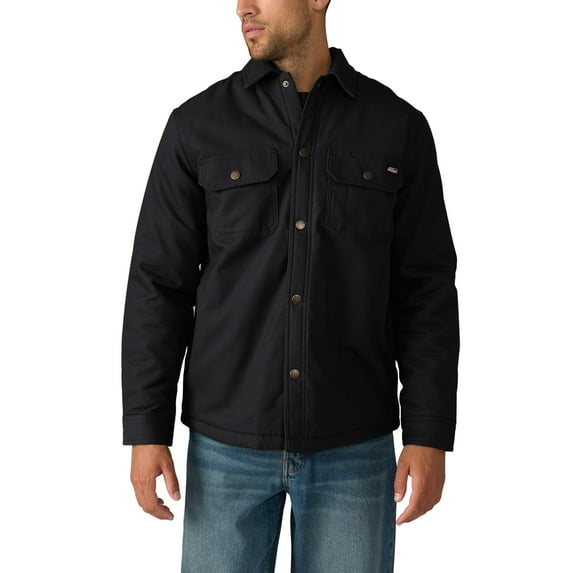 Genuine Dickies Men's Flannel Lined Canvas Shirt Jacket
