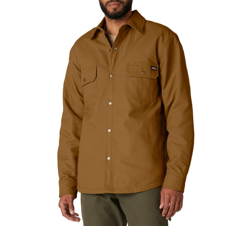 Genuine Dickies Men s Flannel Lined Midweight Canvas Outerwear Shirt Jacket Walmart