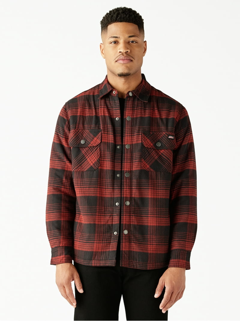Genuine Dickies Men's Fleece Lined Flannel Shirt Jacket - Walmart.com