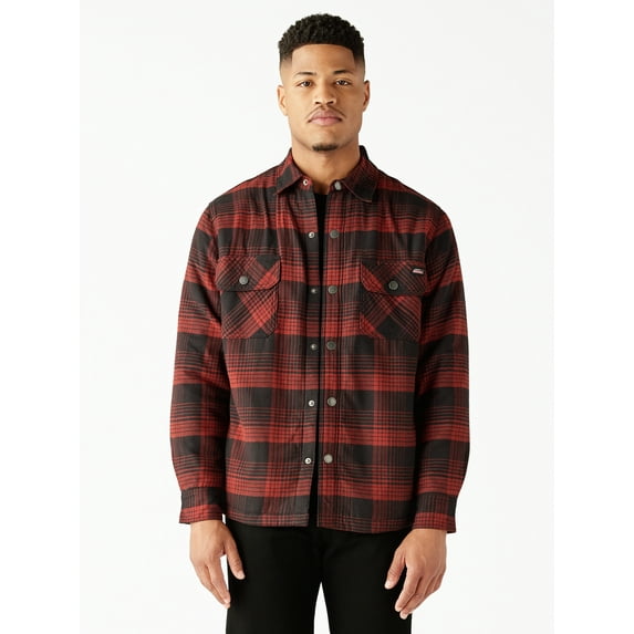 Genuine Dickies Men's Fleece Lined Flannel Shirt Jacket