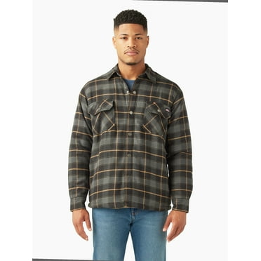 Genuine Dickies Men's Fleece Lined Flannel Shirt Jacket