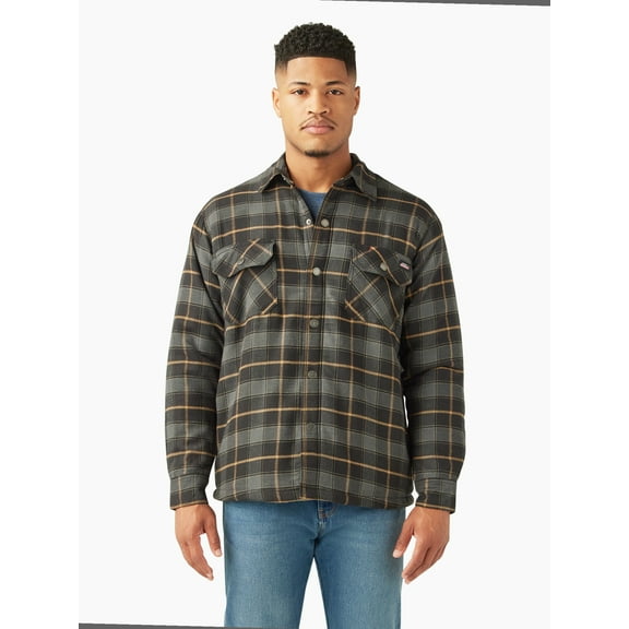 Genuine Dickies Men's Fleece Lined Flannel Shirt Jacket