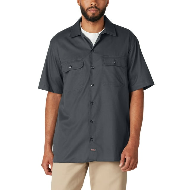 Genuine Dickies Men's Flex Short Sleeve Work Shirt - Walmart.com