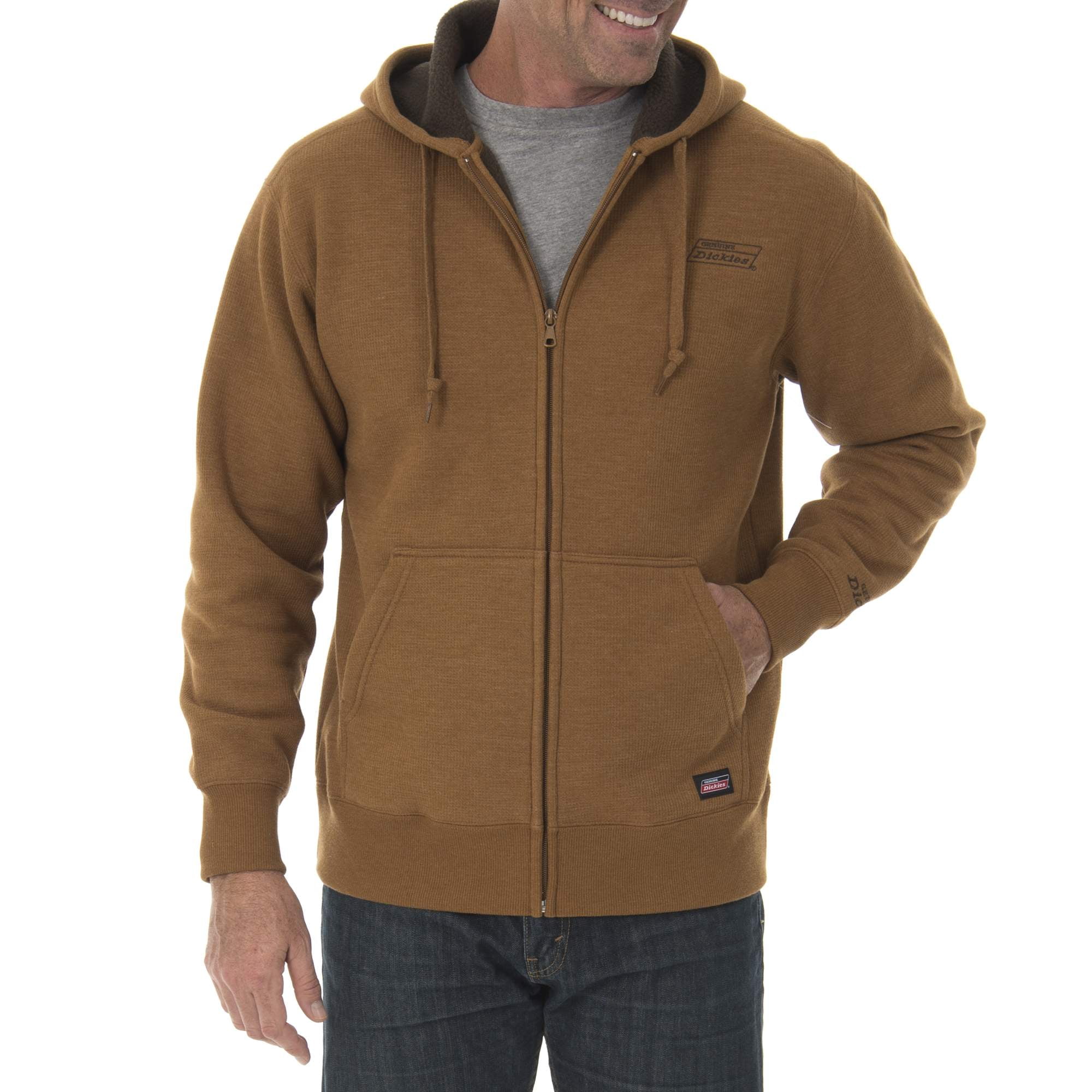 Genuine Dickies Men s Full Zip Thermal Hoodie with Warm Sherpa Lining Walmart