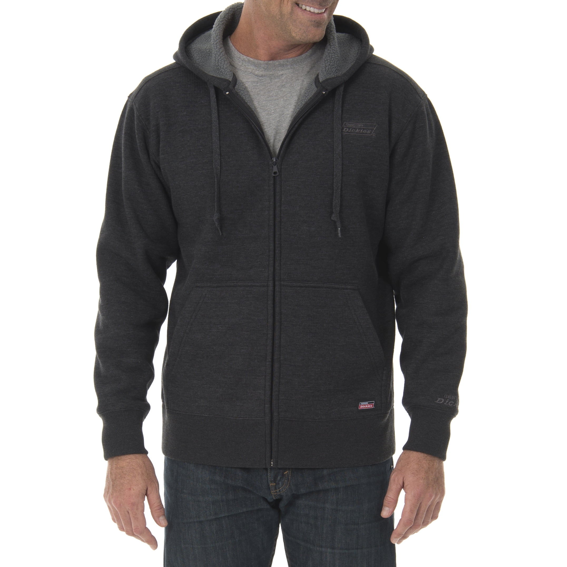 Genuine Dickies Men s Full Zip Thermal Hoodie with Warm Sherpa Lining Walmart