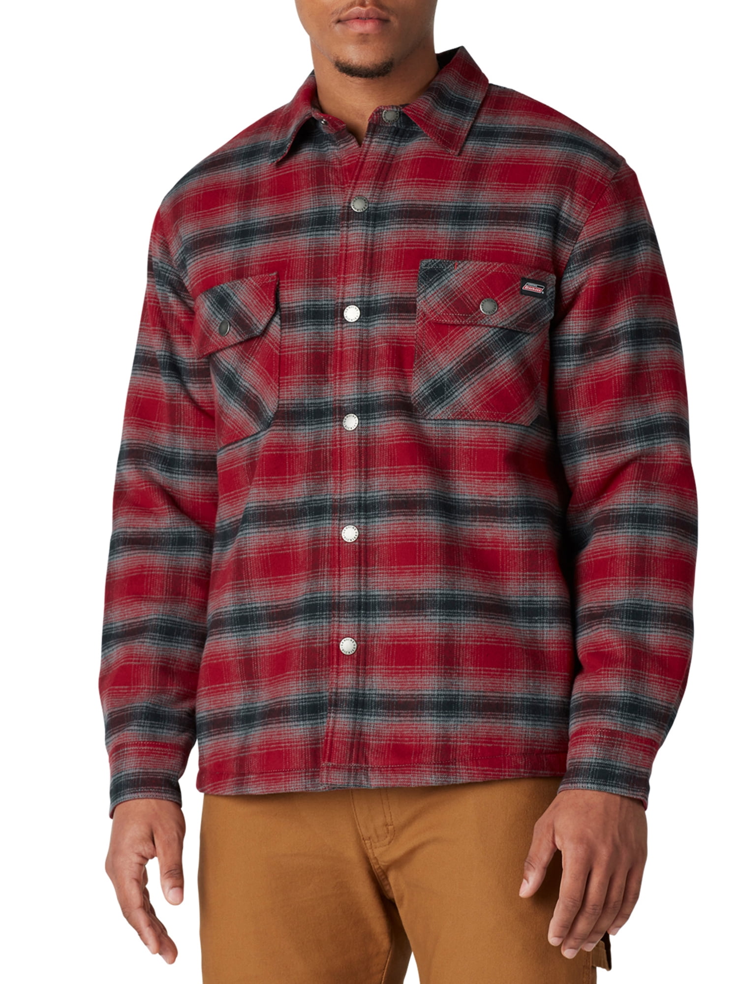 Genuine Dickies Men's HeavyWeight Flannel Shirt Jacket with Berber 