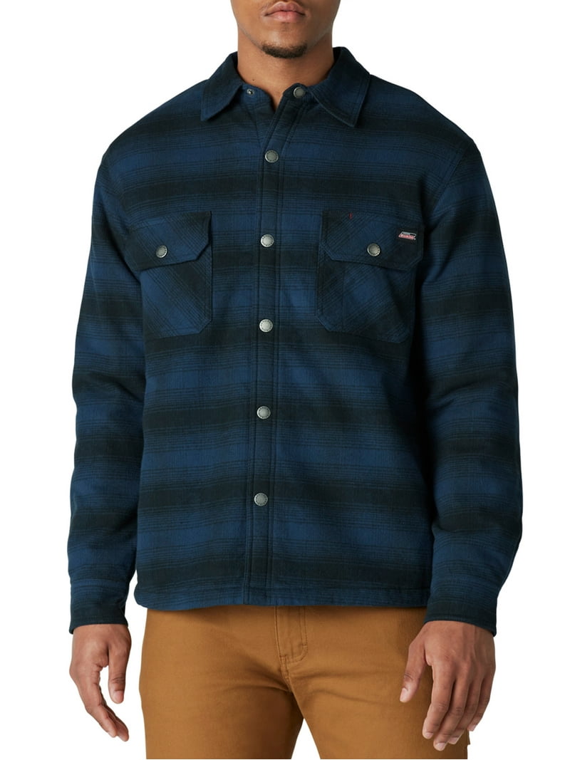 Genuine Dickies Men's HeavyWeight Flannel Shirt Jacket with Berber