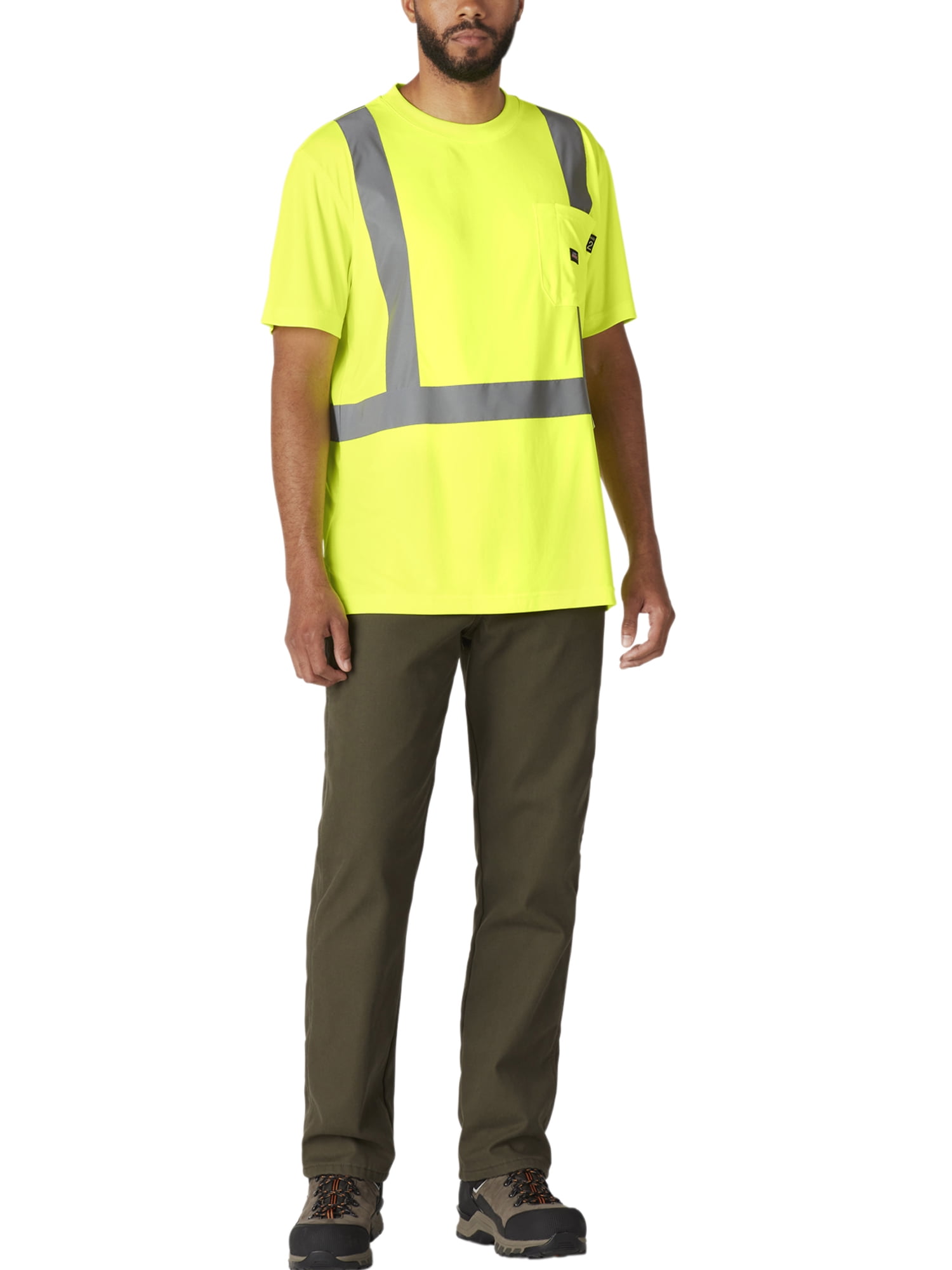 Genuine Dickies Men's Hi-Vis Short Sleeve Safety Tee with 3M™ Scotchlite™ Reflective Taping
