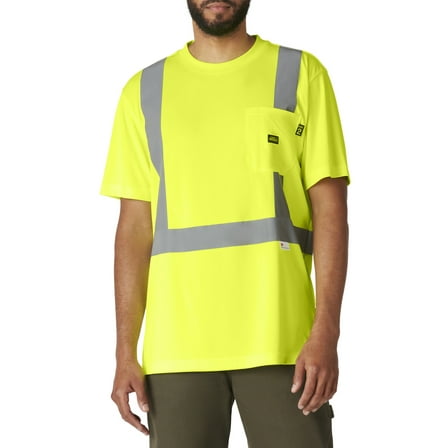 Genuine Dickies Men's Hi-Vis Short Sleeve Safety Tee with 3M™ Scotchlite™ Reflective Taping
