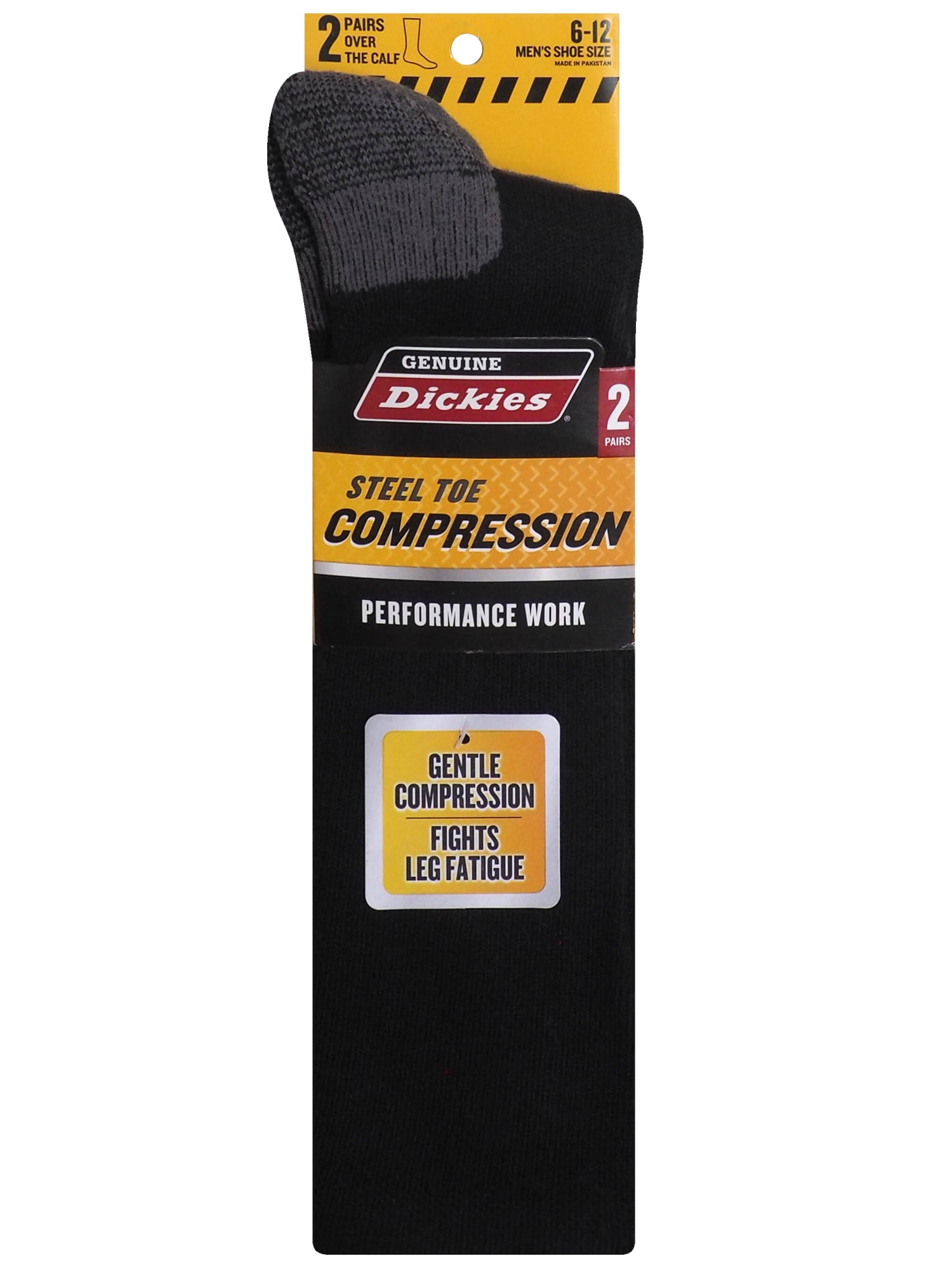 Genuine Dickies Men's OTC Compression Crew Sock, 2 Pack