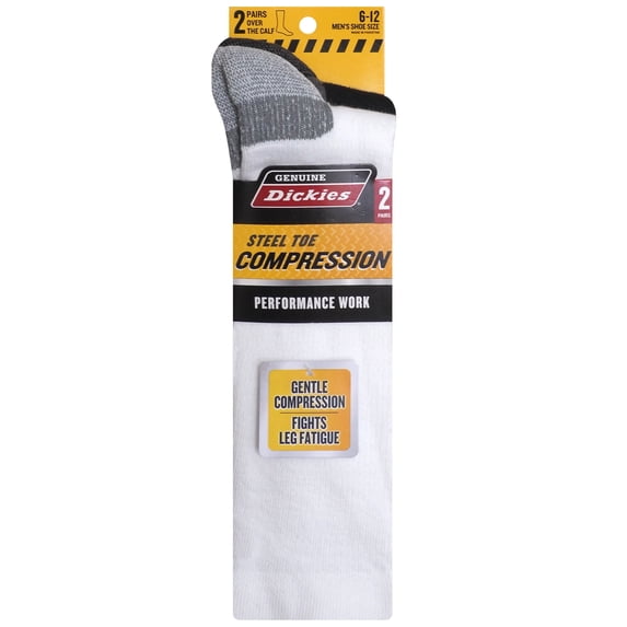 Genuine Dickies Men's OTC Compression Crew Sock, 2 Pack