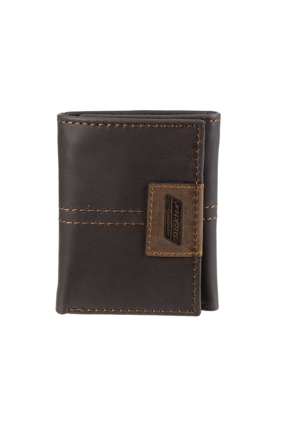 Men's RFID Genuine Leather Trifold Wallet with Interior Zipper