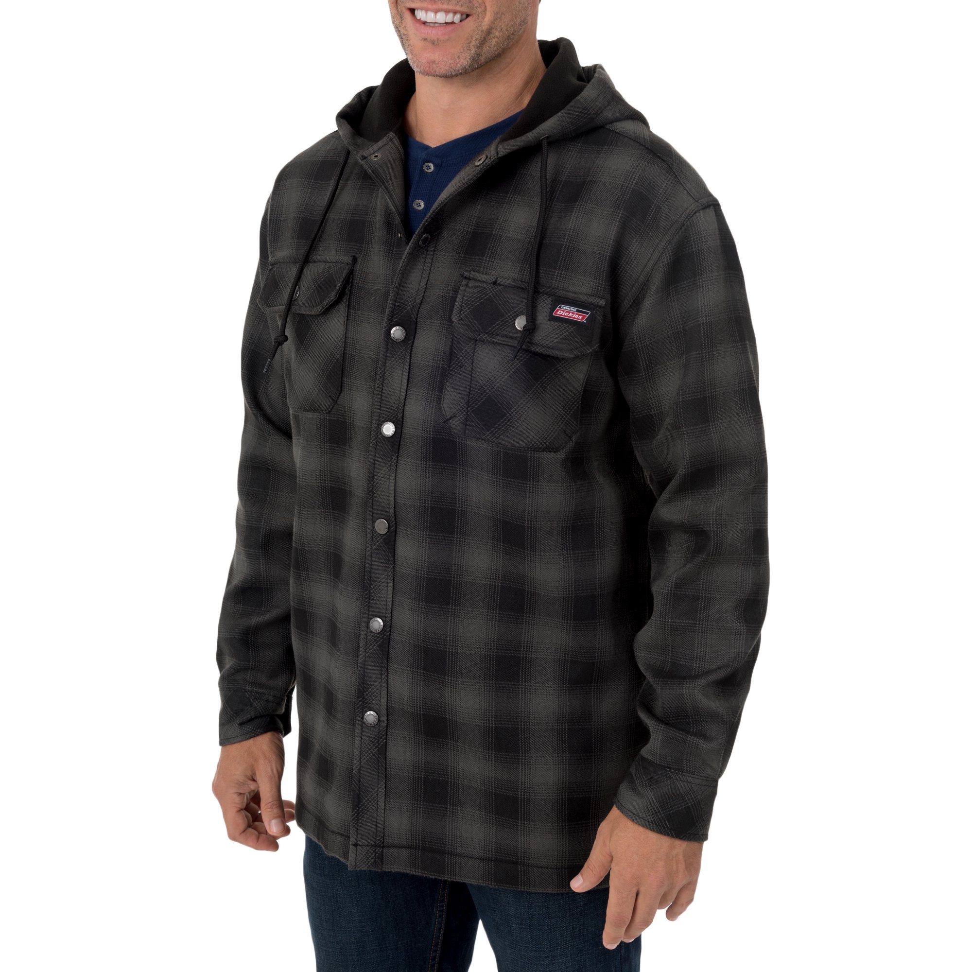 Genuine Dickies Men's Twill Polar Fleece Lined Shirt Jacket - Walmart.com