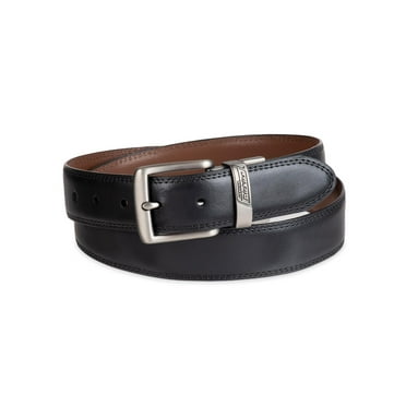 Genuine Dickies Men's Two-In-One Reversible Black to Brown Double Stitch Belt (Regular and Big & Tall Sizes)