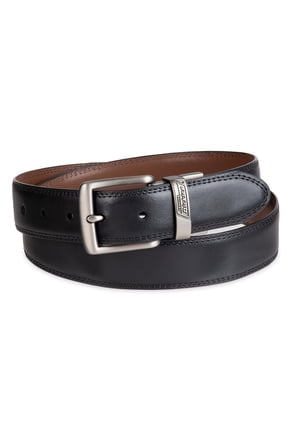 Men's Two-In-One Reversible Black to Brown Double Stitch Belt (Regular and Big & Tall Sizes)