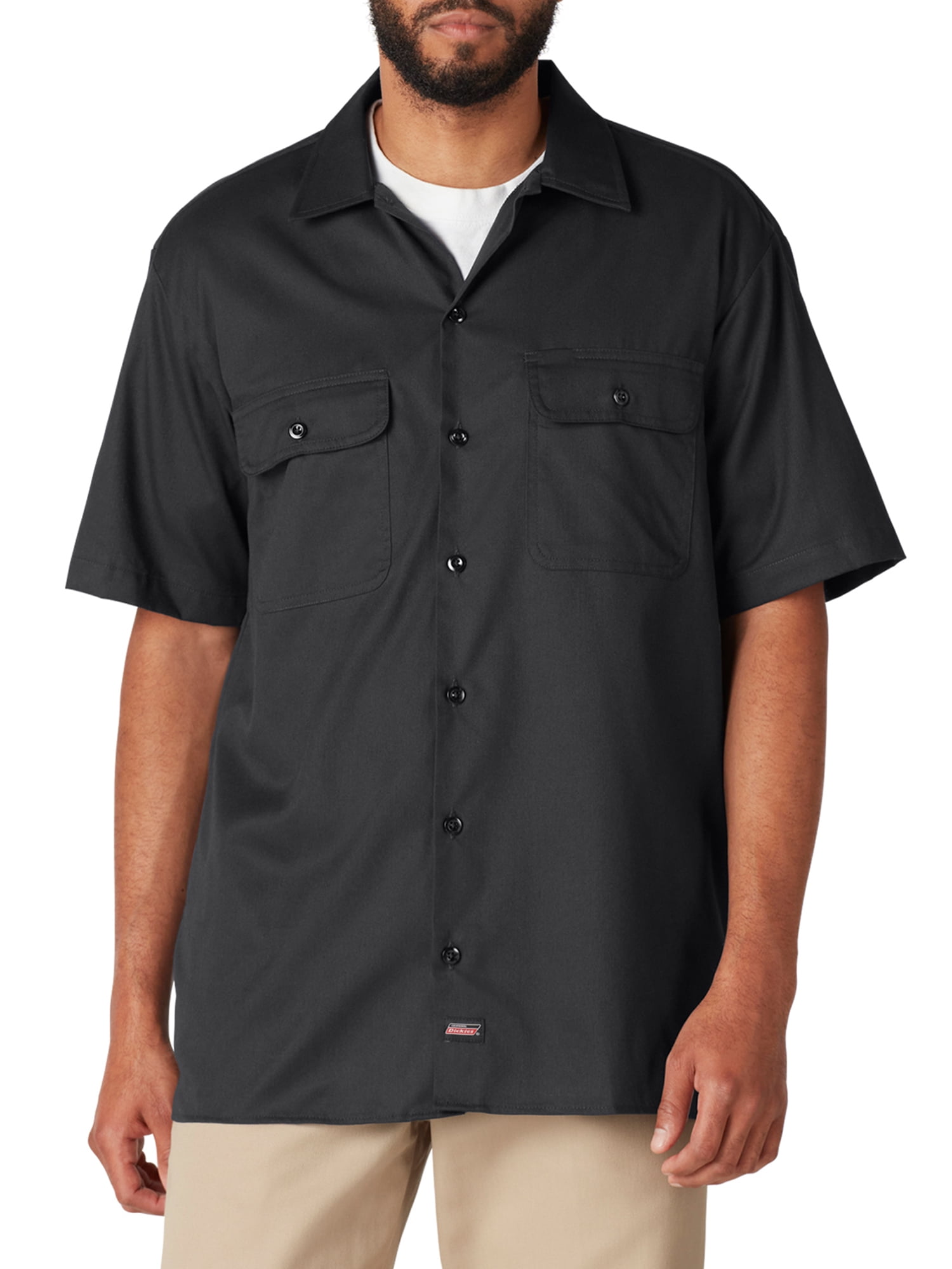 Dickies Dark Brown Short Sleeve Button Up Work Shirt Zumiez, 49% OFF