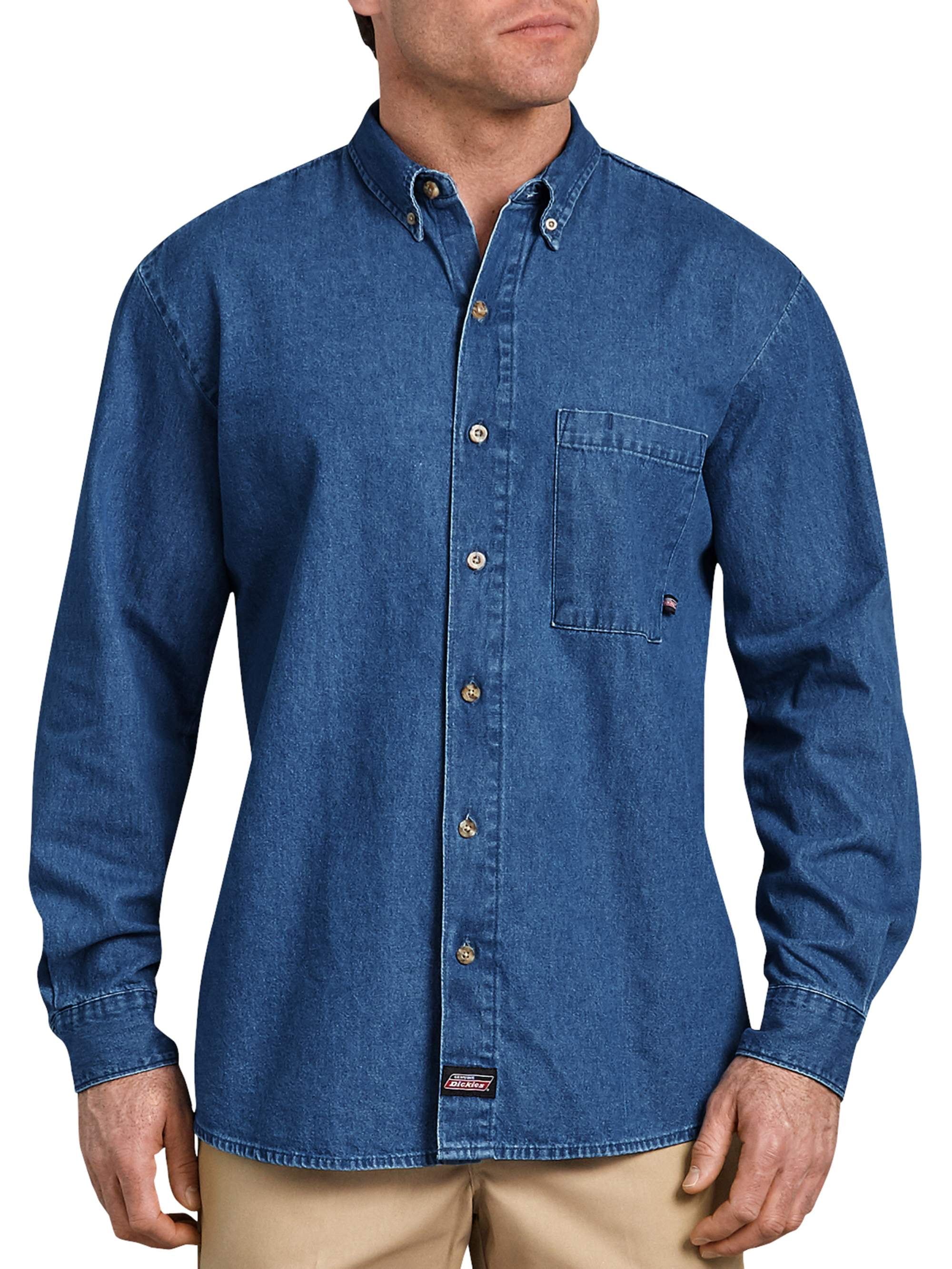 Genuine Dickies Mens and Big Mens Long Sleeve Button Down Cotton